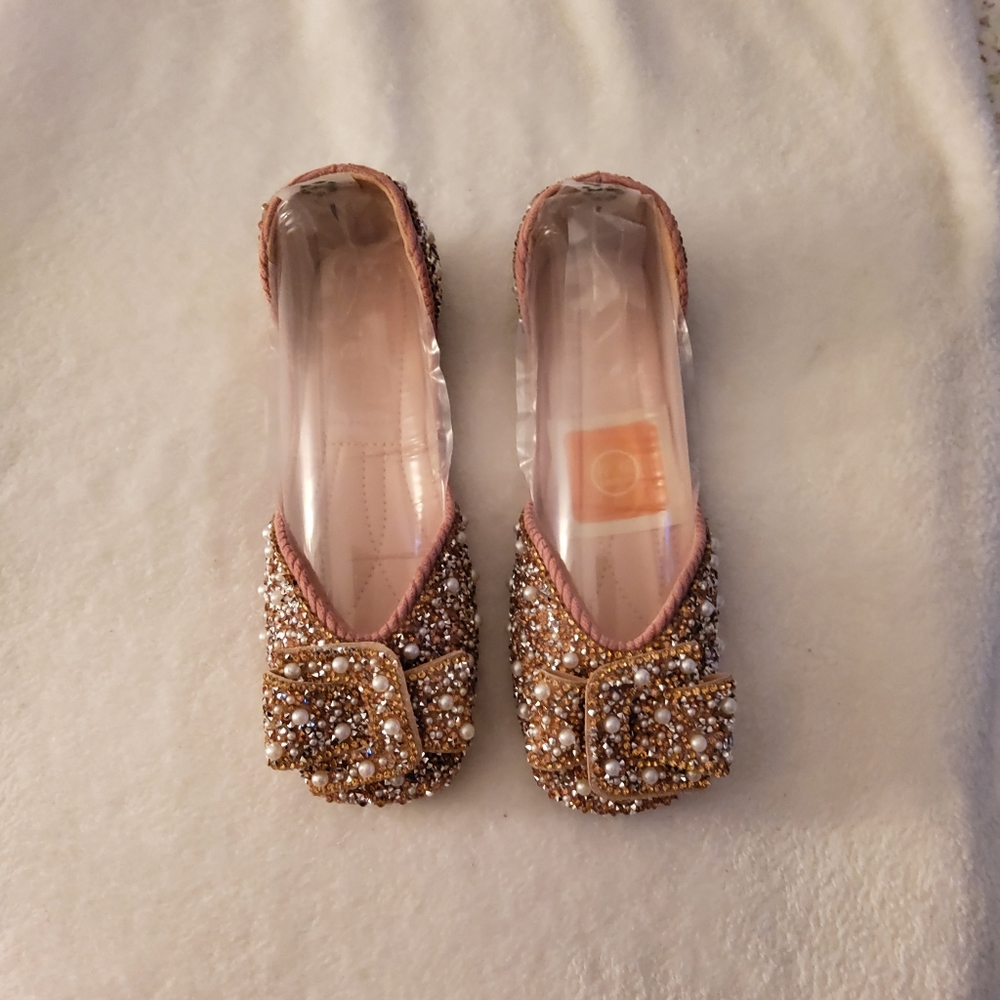 Beaded ballet flats
